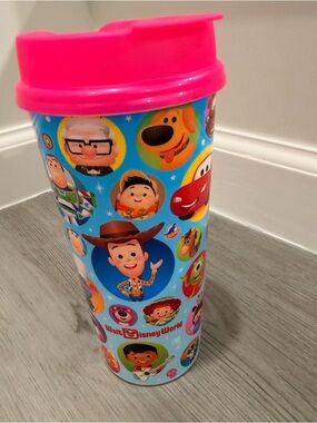 Walt Disney World Resort Pixar Reusable Refillable 16 oz Pink Lid NEW!